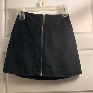 Black suede like mini skirt